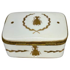 Limoges French Bee Porcelain Gilt Trinket Jewelry Box