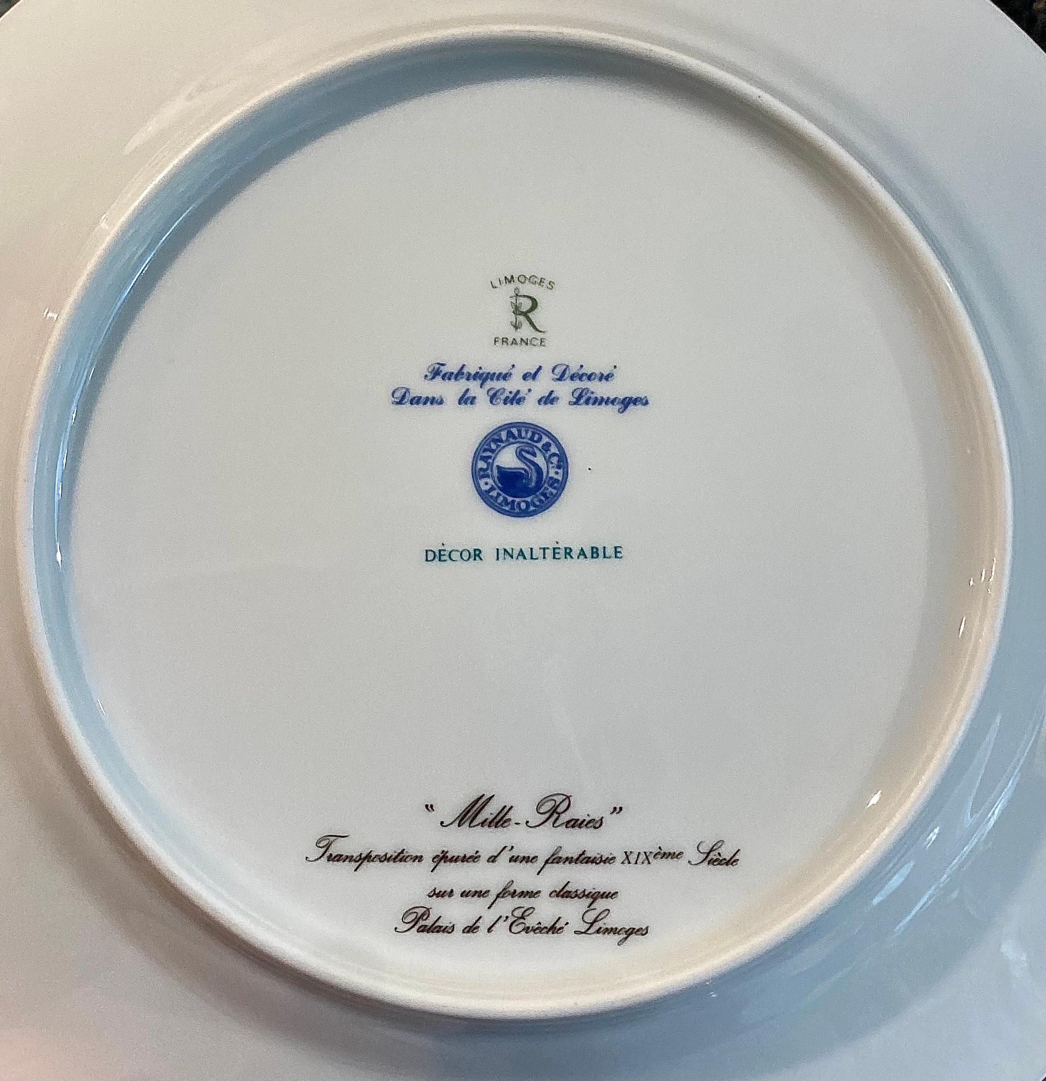 Limoges, Service de table français, 54 pièces, Milles Raies Rose en vente 6