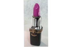 Limoges Porcelaine Française Rouge à Lèvres Rose Fuschia Miniature Boîte à Bijoux Pop Art