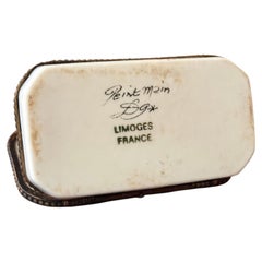 Limoges French Porcelain Rectangular Gilt Trinket Jewelry Box