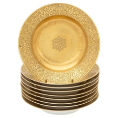 Porzellanschalen aus Limoges mit Goldverzierung, 9
