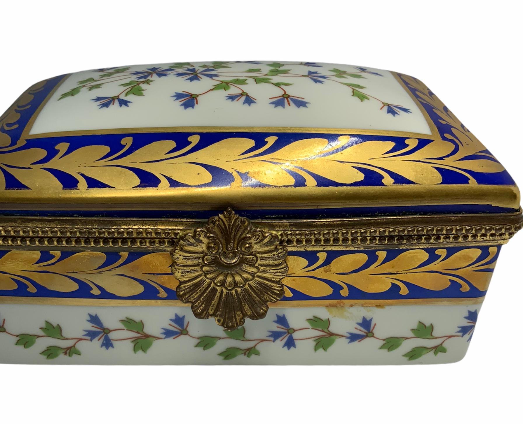 Rococo Limoges Gilt Porcelain Rectangular Box