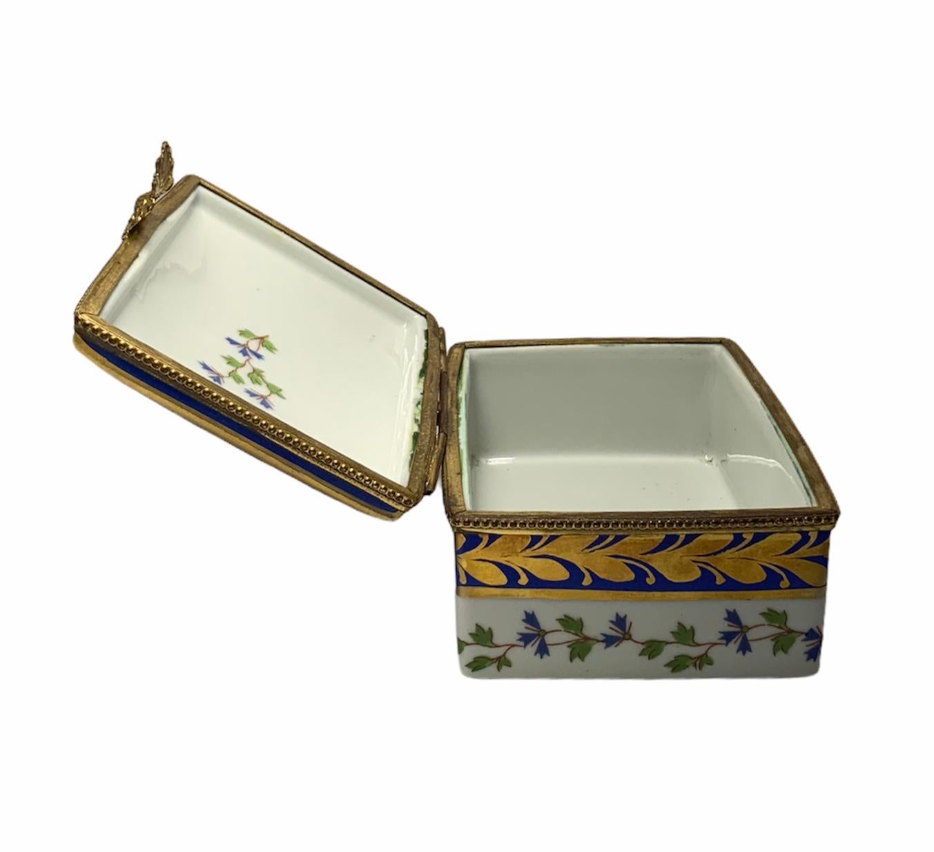 20th Century Limoges Gilt Porcelain Rectangular Box