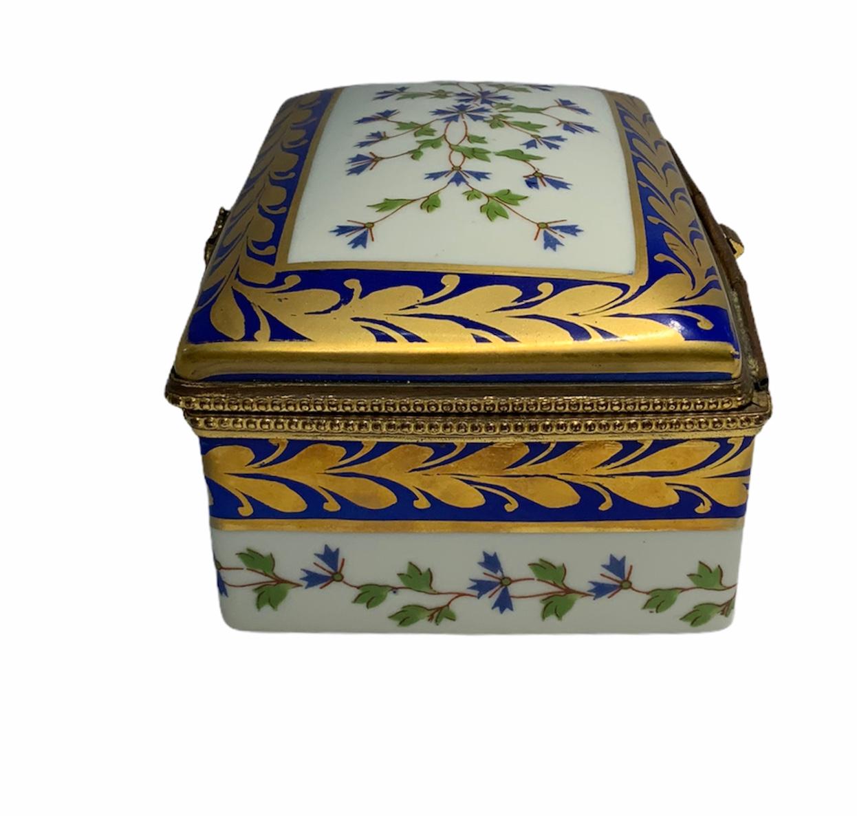 Limoges Gilt Porcelain Rectangular Box 1
