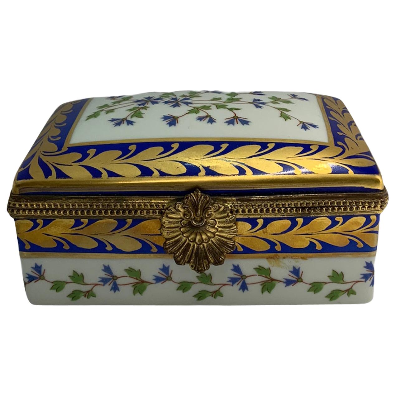 Limoges Gilt Porcelain Rectangular Box