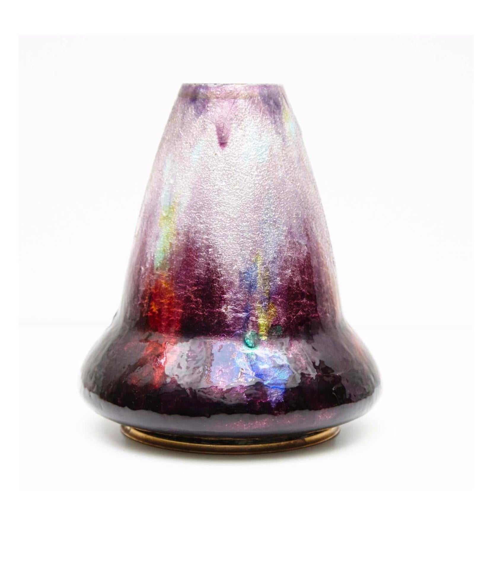 Art Déco Vaso in vetro di Limoges di Alexandre Marti: Un capolavoro Art Deco senza tempo in vendita