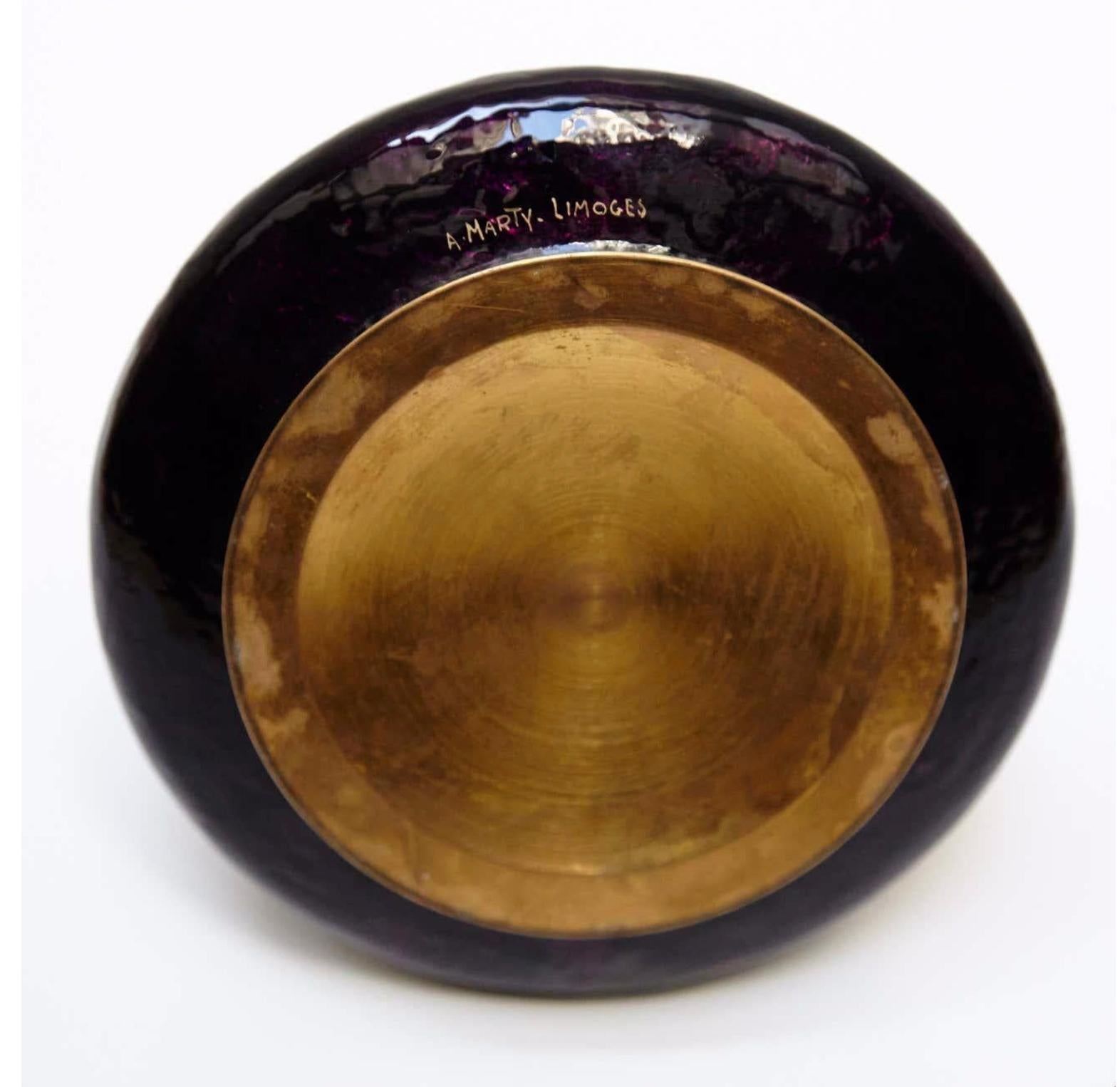 Vaso in vetro di Limoges di Alexandre Marti: Un capolavoro Art Deco senza tempo In condizioni buone in vendita a Barcelona, Barcelona