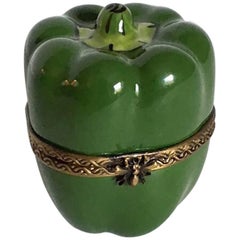 Vintage Limoges Green Bell Pepper Box
