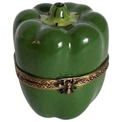 Vintage Limoges Green Bell Pepper Box