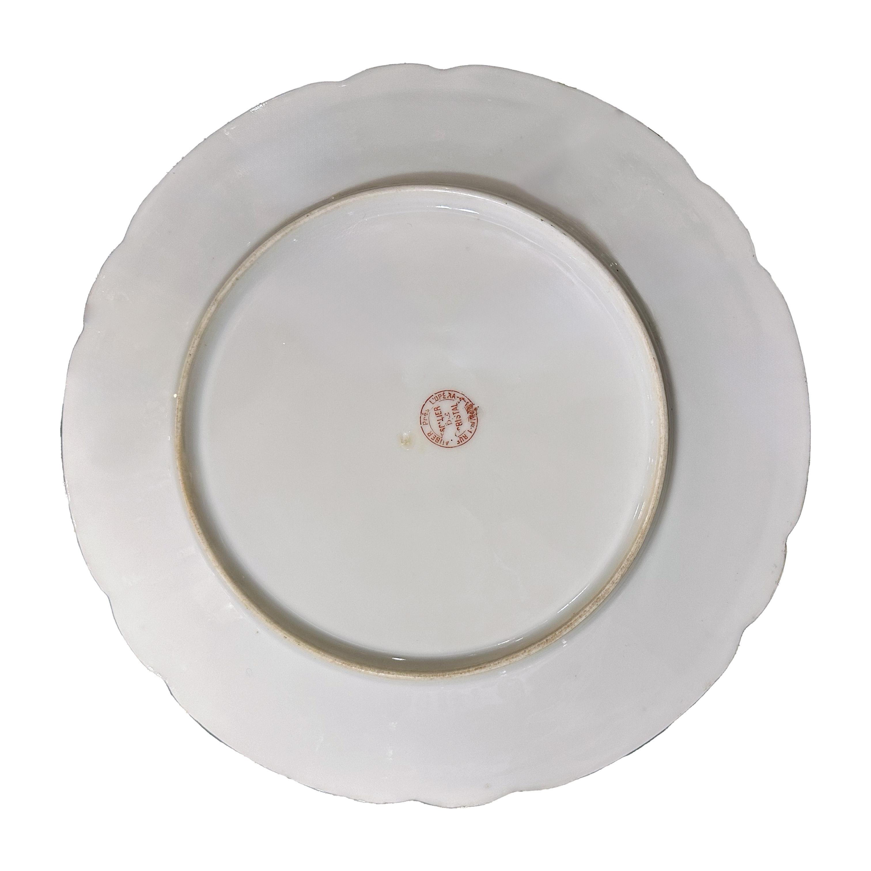 Limoges hand painted porcelain dog set, Escalier de Cristal, XIXe 4