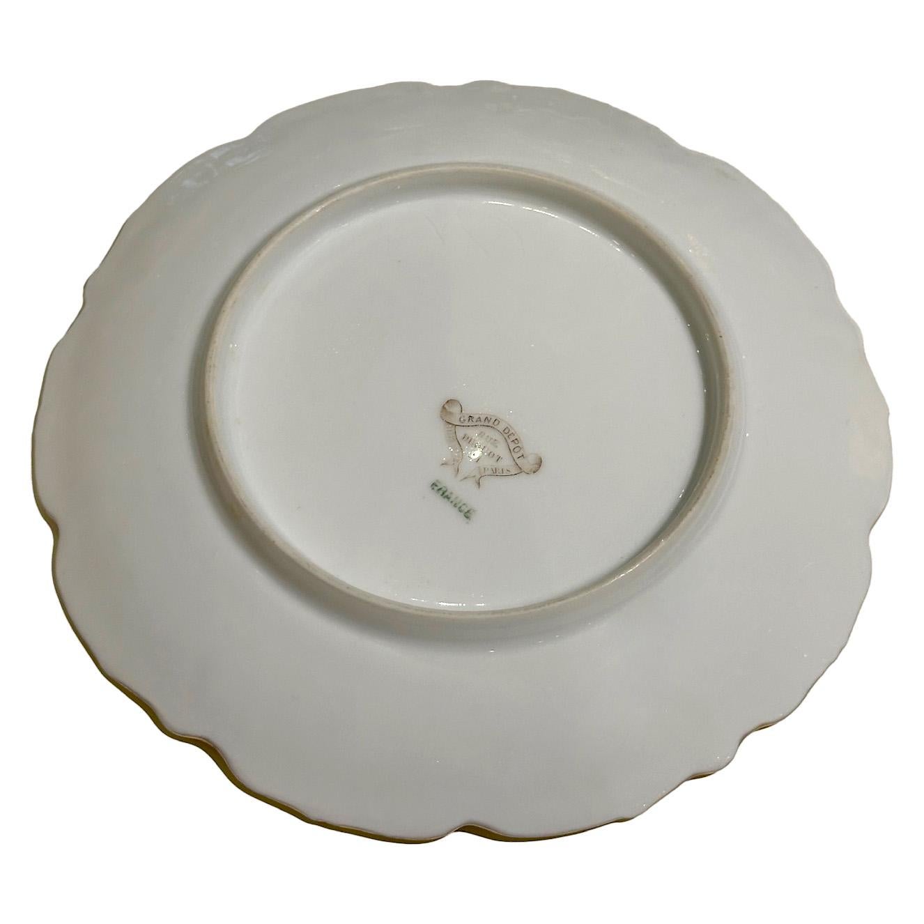 Limoges handbemaltes Porzellan Fisch Set, Grand Dépôt Paris, E. Bourgeois, XIXe im Angebot 6