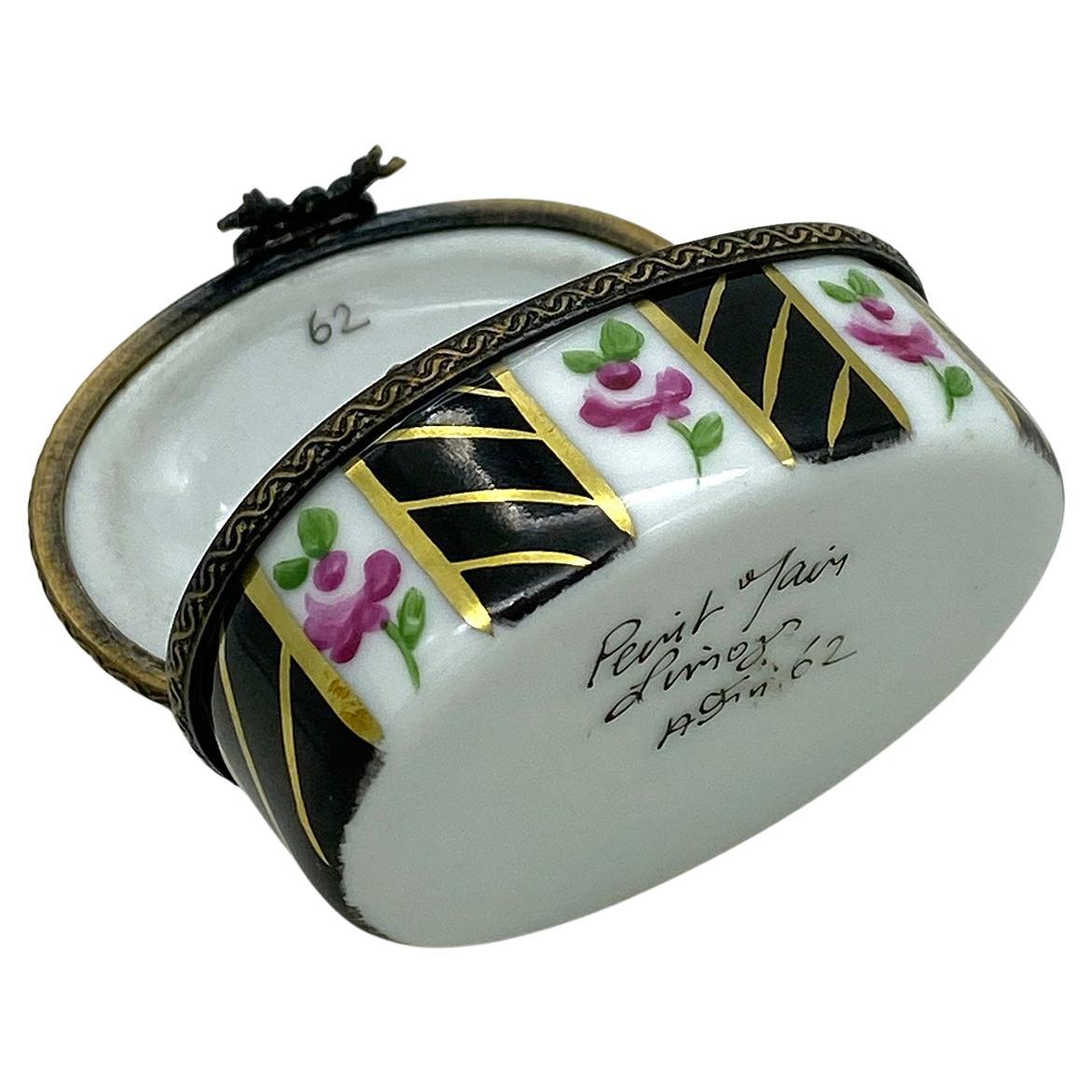 Women's or Men's Limoges Hand-painted Trinket Box