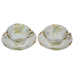 Limoges Haviland H & C Van Heusen Charles Co. New York Pair of Cup and Saucers