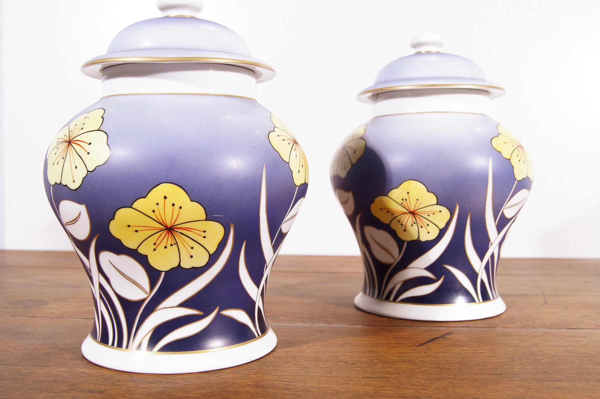 Mid-20th Century Limoges, Large Porcelain Baluster, Set of 2