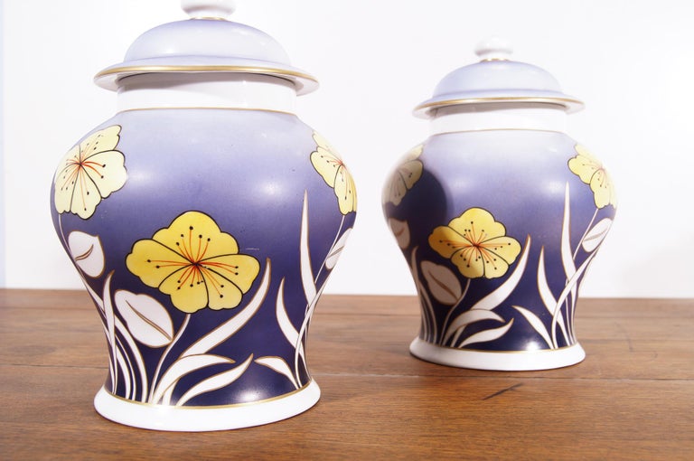 Mid-20th Century Limoges, Large Porcelain Baluster, Set of 2 For Sale