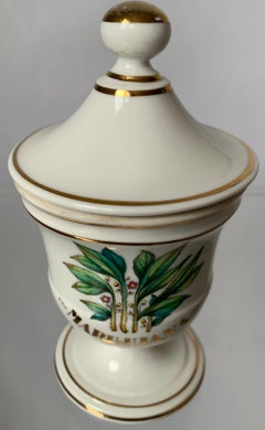 Limoges Marihuana Gold Rimmed Apothecary Jar