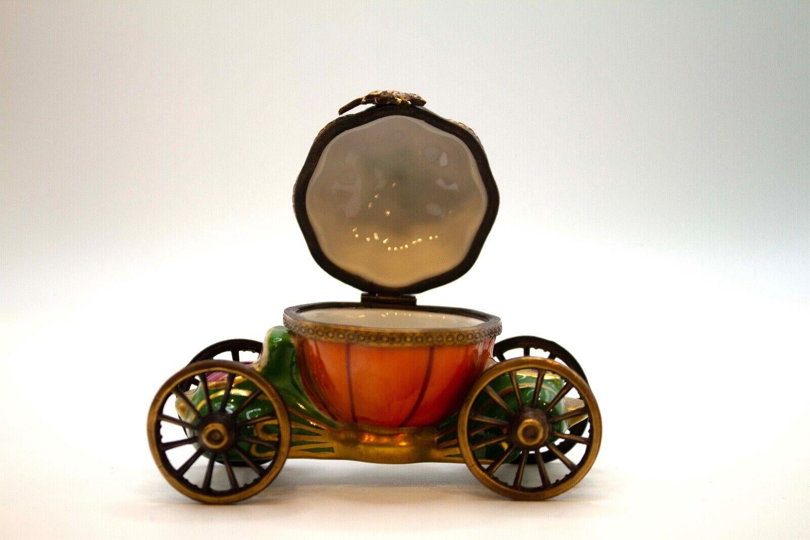 Limoges Pacifier Cinderella’s Pumpkin Carriage & Green Drum Set Mini Porcelin 2
