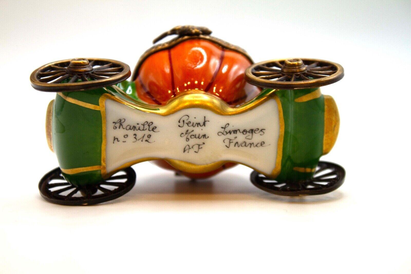 Limoges Pacifier Cinderella’s Pumpkin Carriage & Green Drum Set Mini Porcelin 3