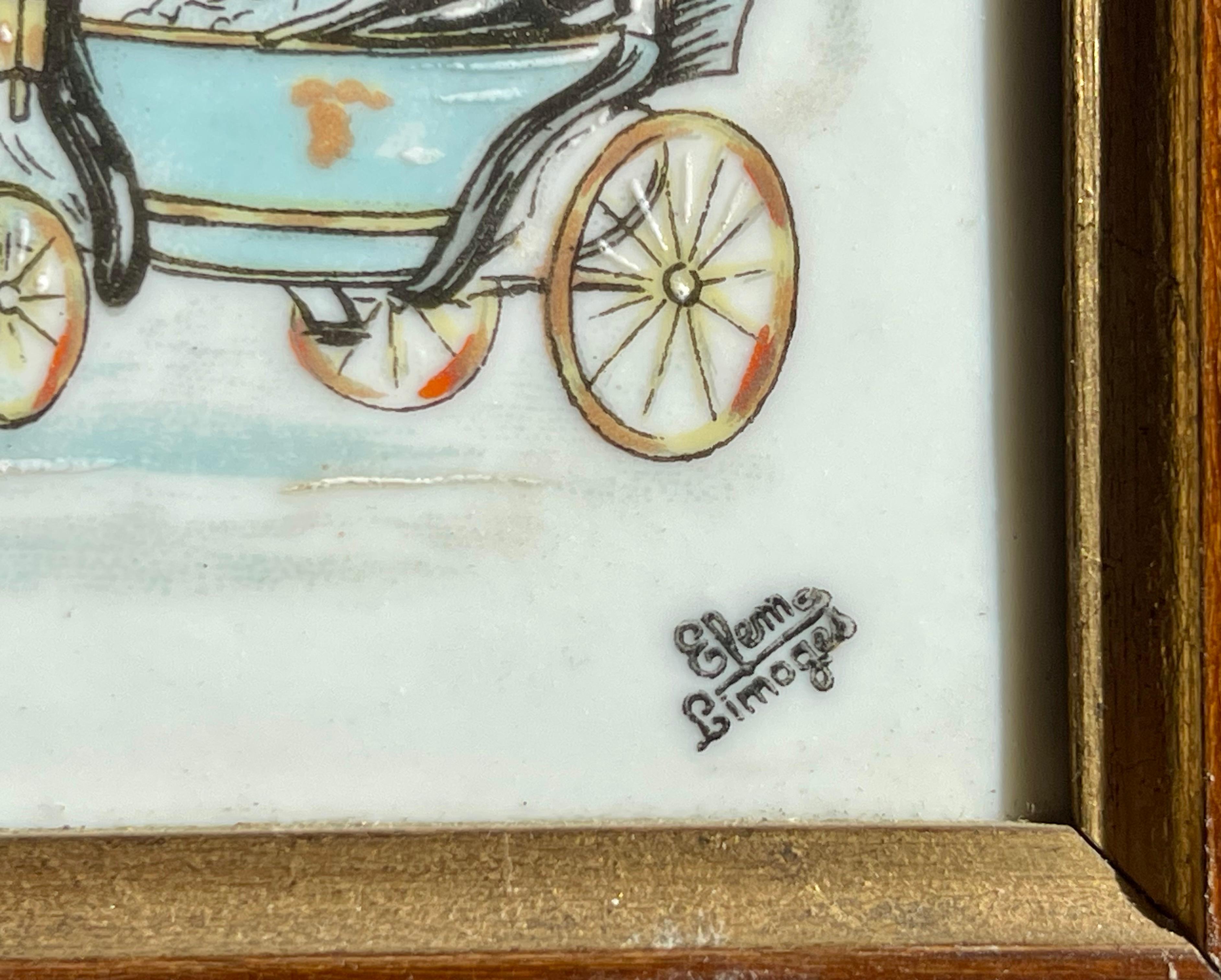 Limoges – Paar Porzellangemälde des XIX. Jahrhunderts im Angebot 7