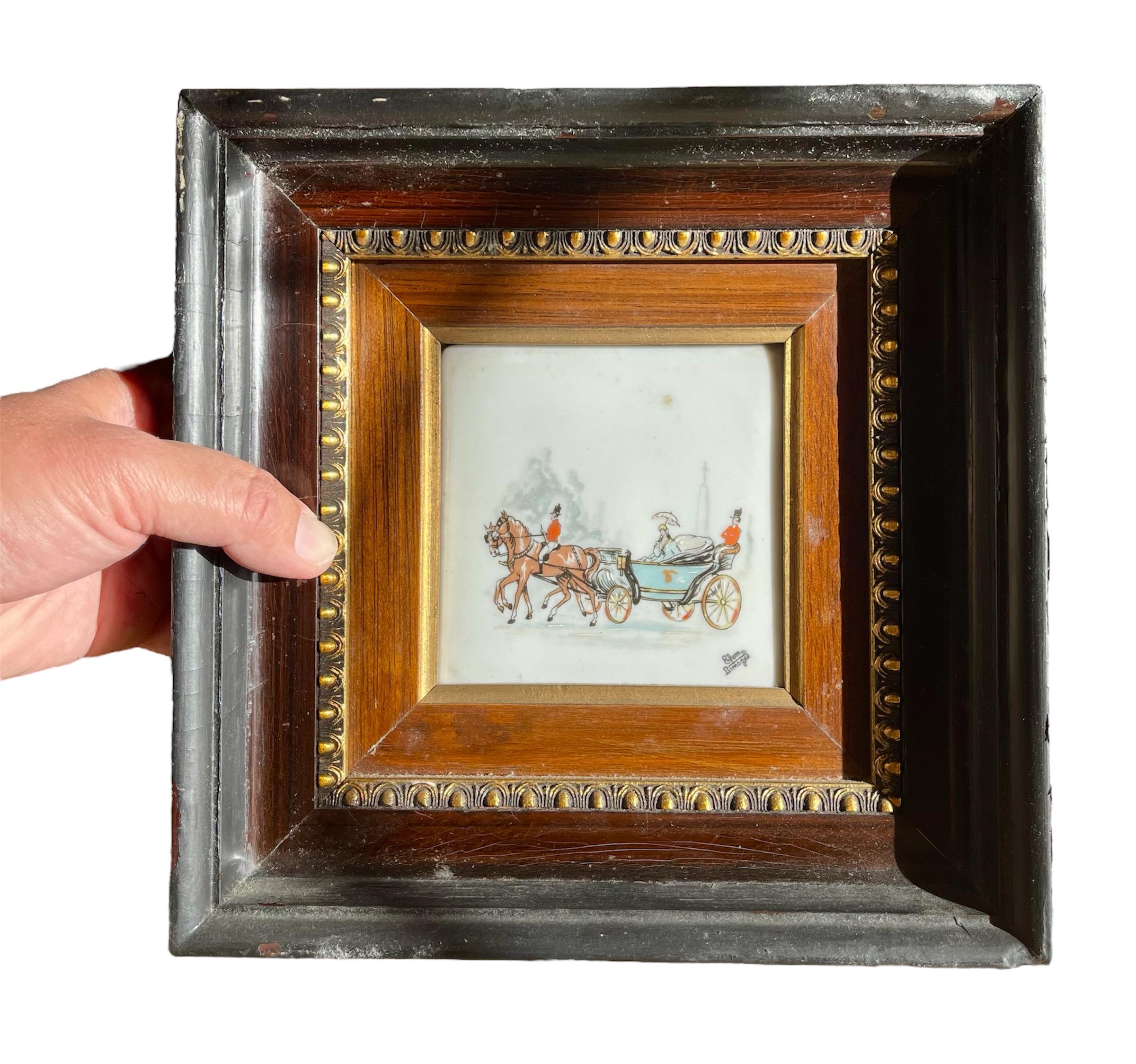Limoges – Paar Porzellangemälde des XIX. Jahrhunderts im Angebot 8