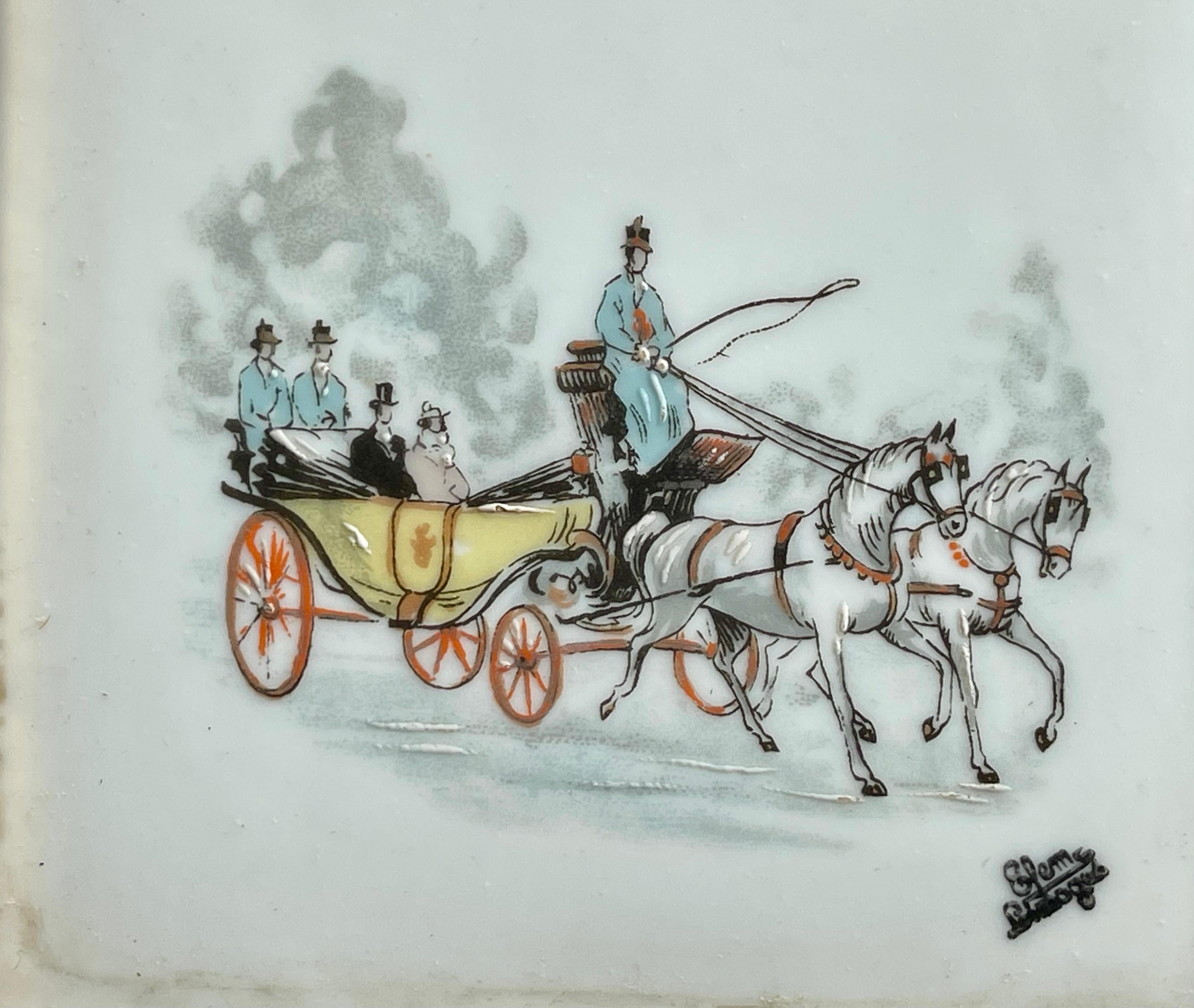 Limoges – Paar Porzellangemälde des XIX. Jahrhunderts (19. Jahrhundert) im Angebot