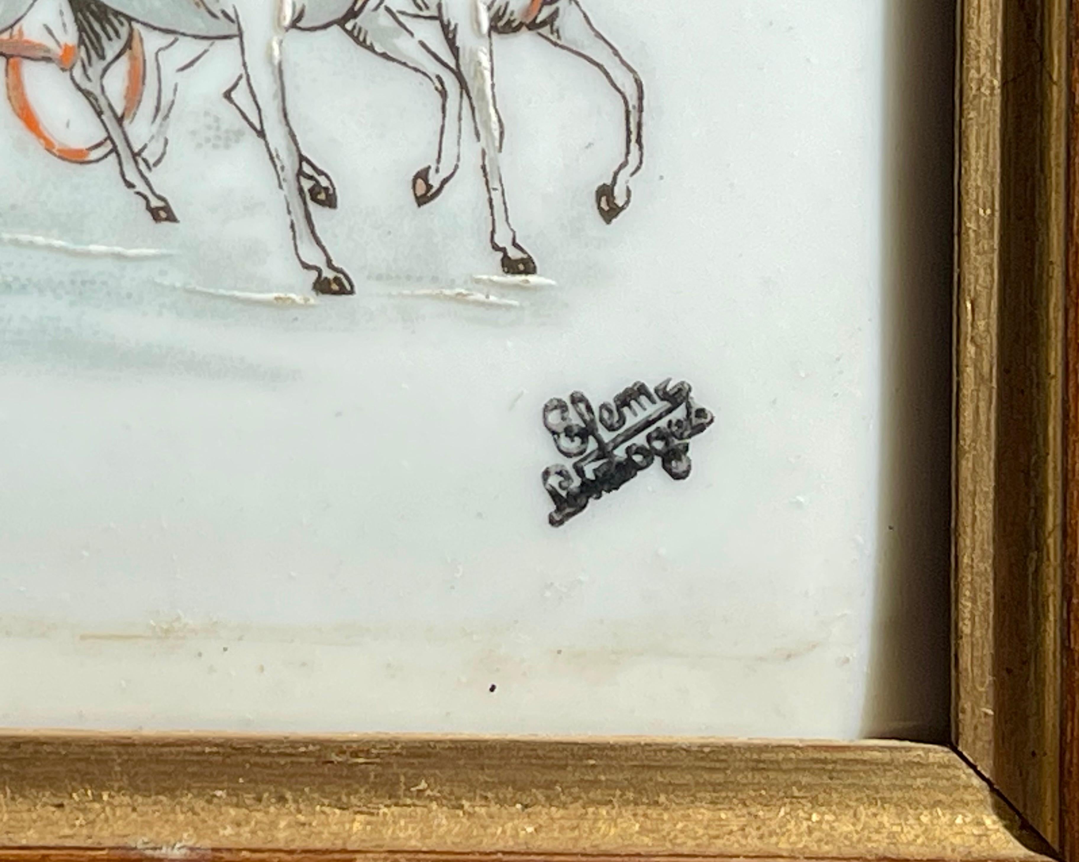 Limoges – Paar Porzellangemälde des XIX. Jahrhunderts im Angebot 1
