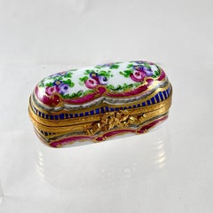 Limoges Paris Enameled Porcelain Sewing Needle Box