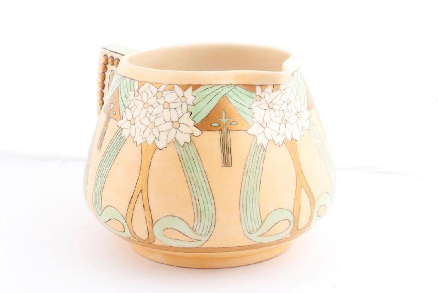 Limoges Pitcher by Jean Pouyat In Excellent Condition In Washington Crossing, PA