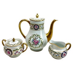 Limoges Pocelain Louveciennes 'Stamp' France, Set of 9 Pieces