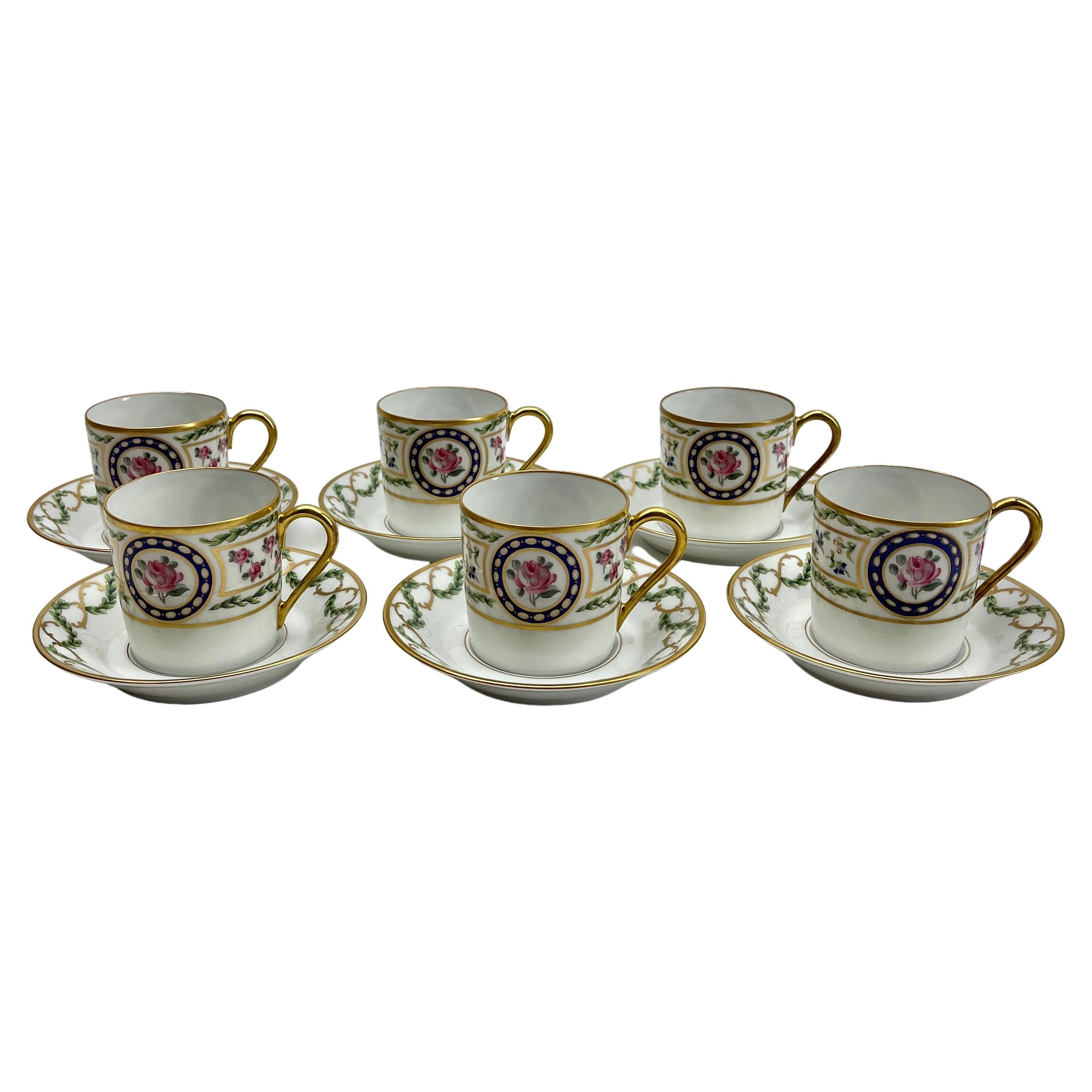 Néo-empire Limoges Pocelain Louveciennes 'Stamp' France, set de 9 Pieces en vente