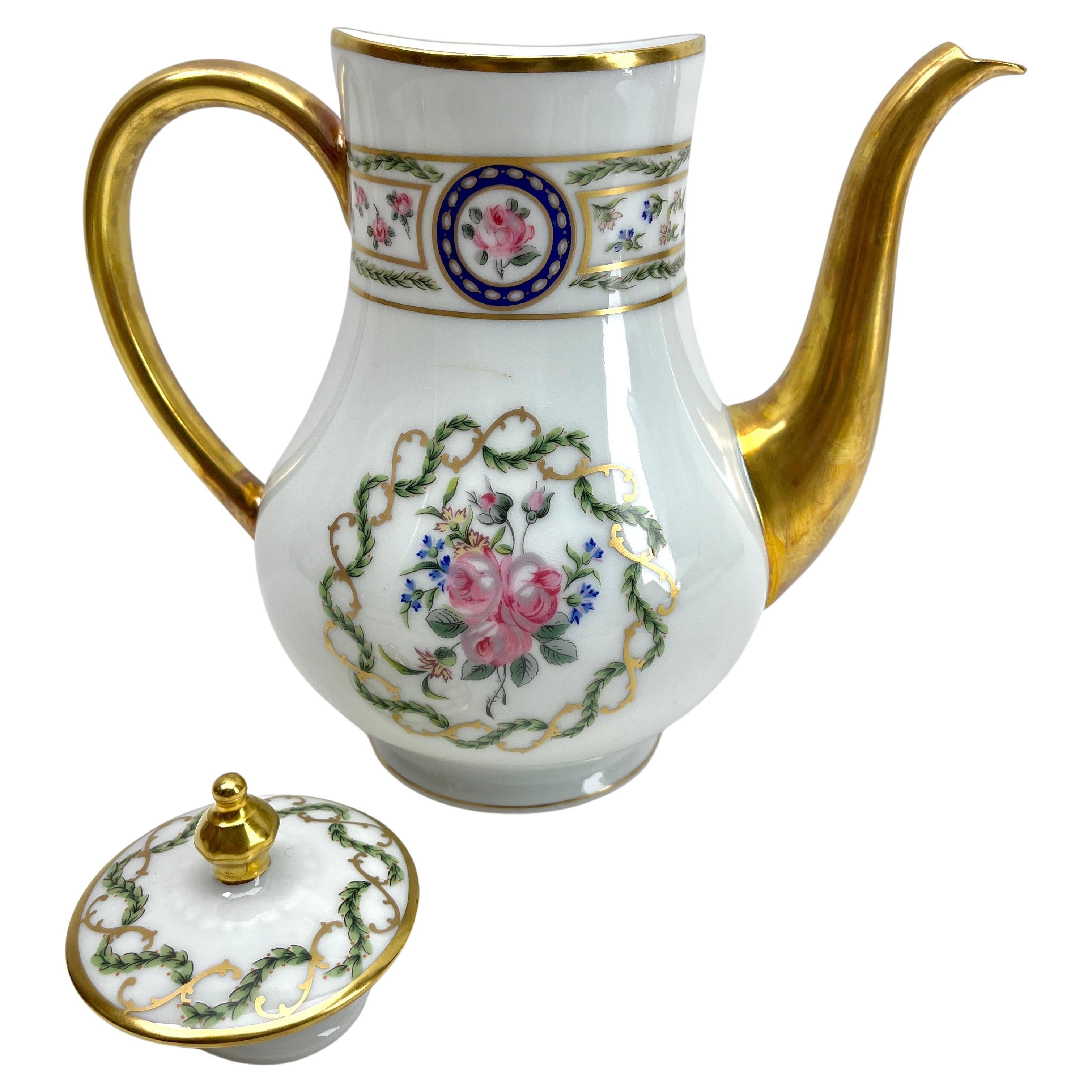 Hand-Crafted Limoges Pocelain Louveciennes 'Stamp' France, Set of 9 Pieces  For Sale