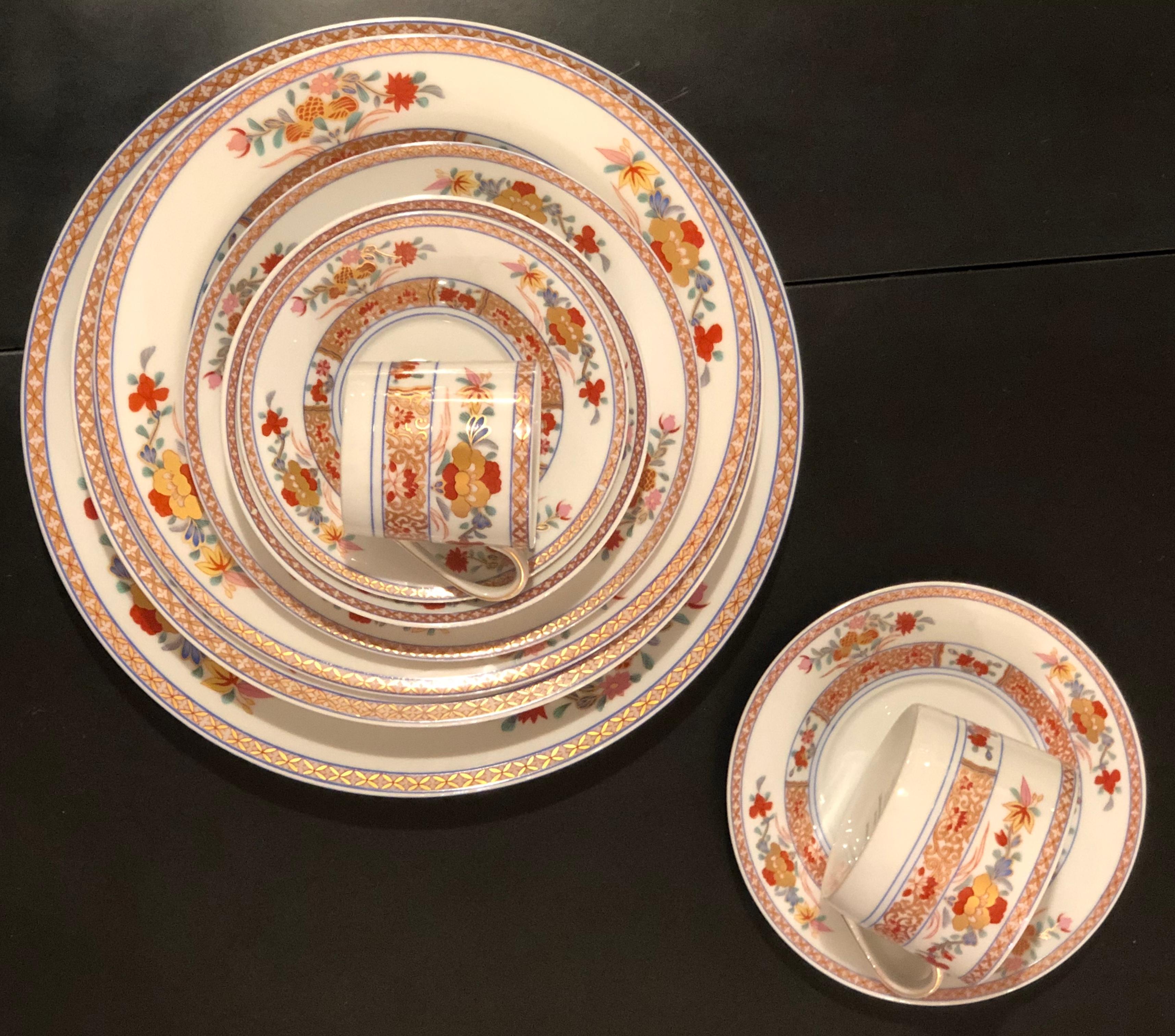 Limoges Pondicherry Complete Dinner Service for Six, Nine Piece Each, French 5