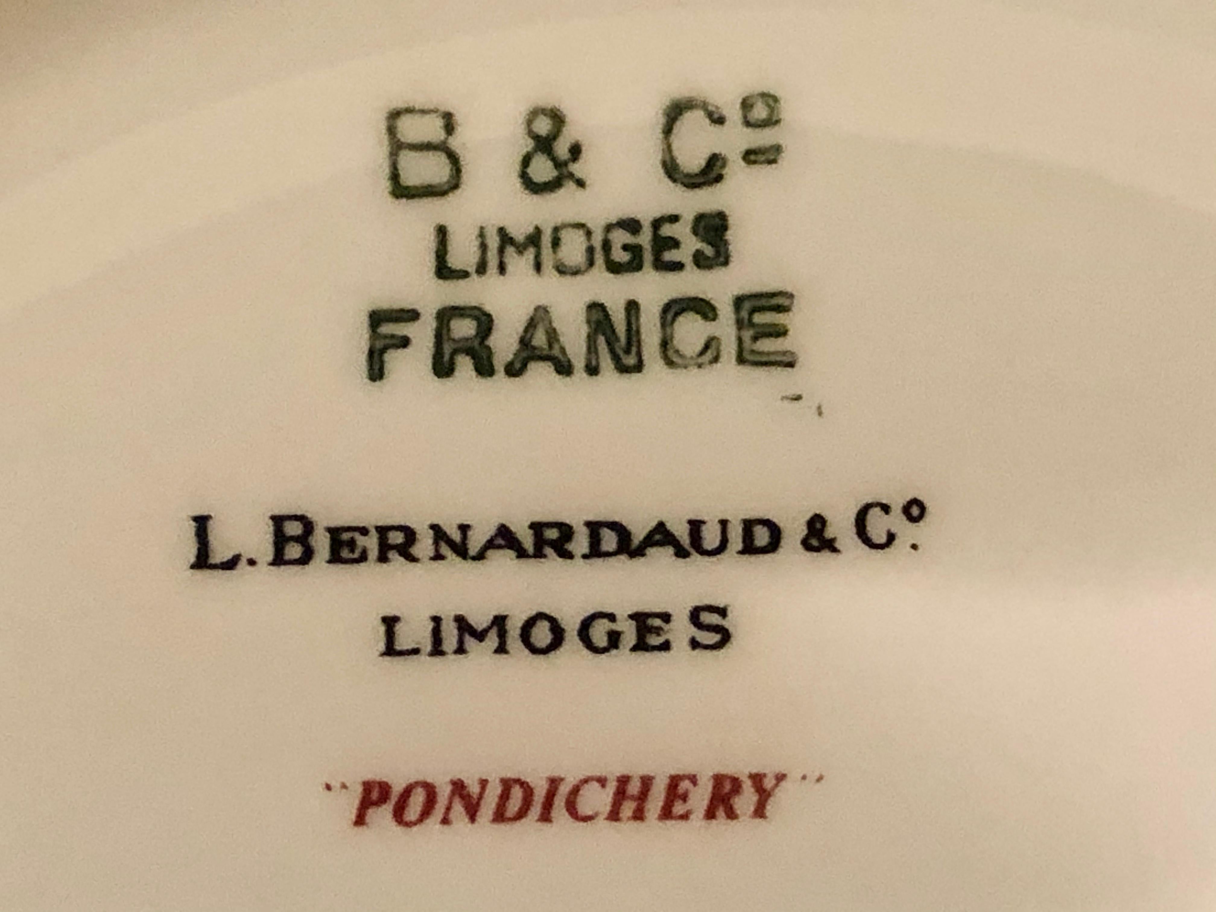 Limoges Pondicherry Complete Dinner Service for Six, Nine Piece Each, French 7