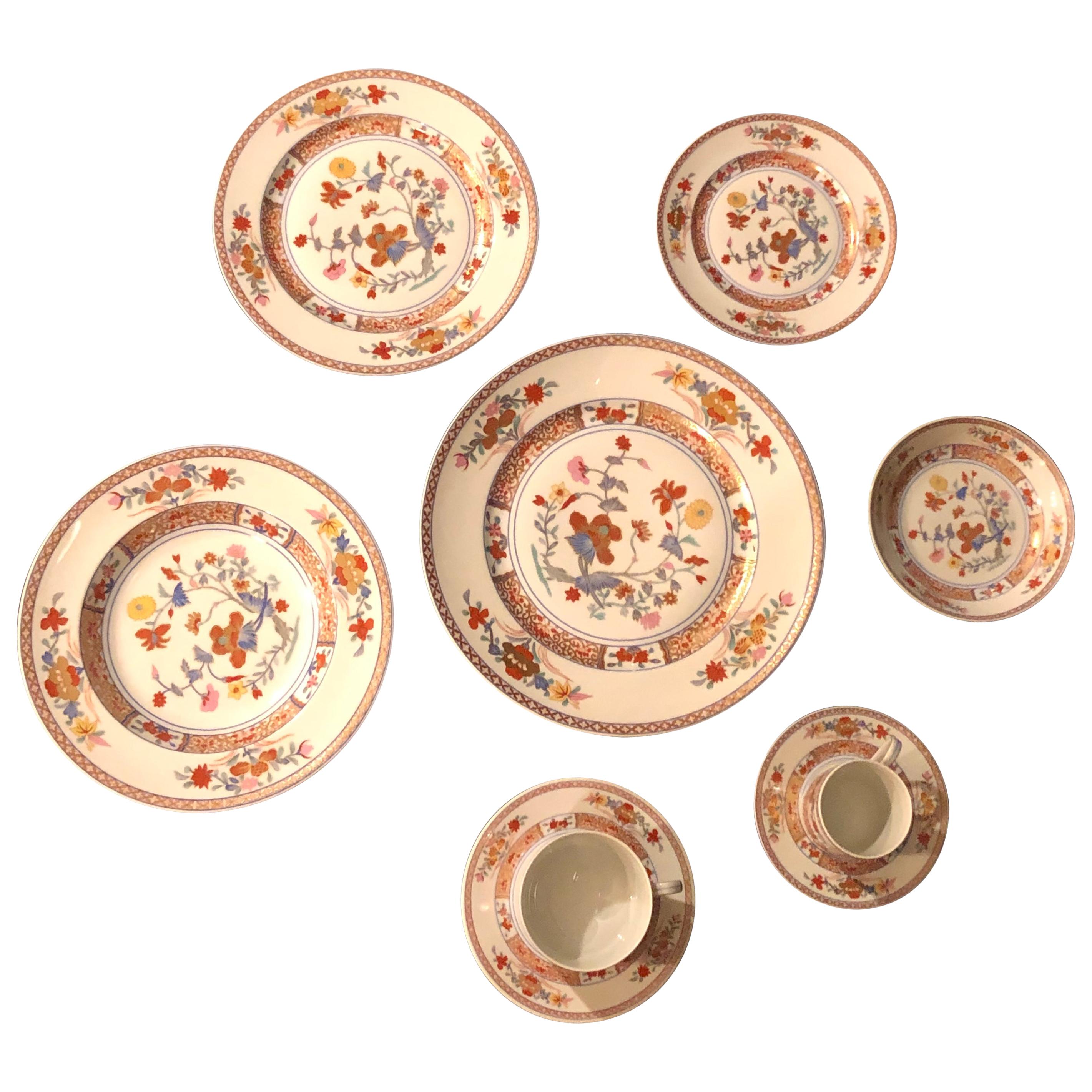 Limoges Pondicherry Complete Dinner Service for Six, Nine Piece Each, French