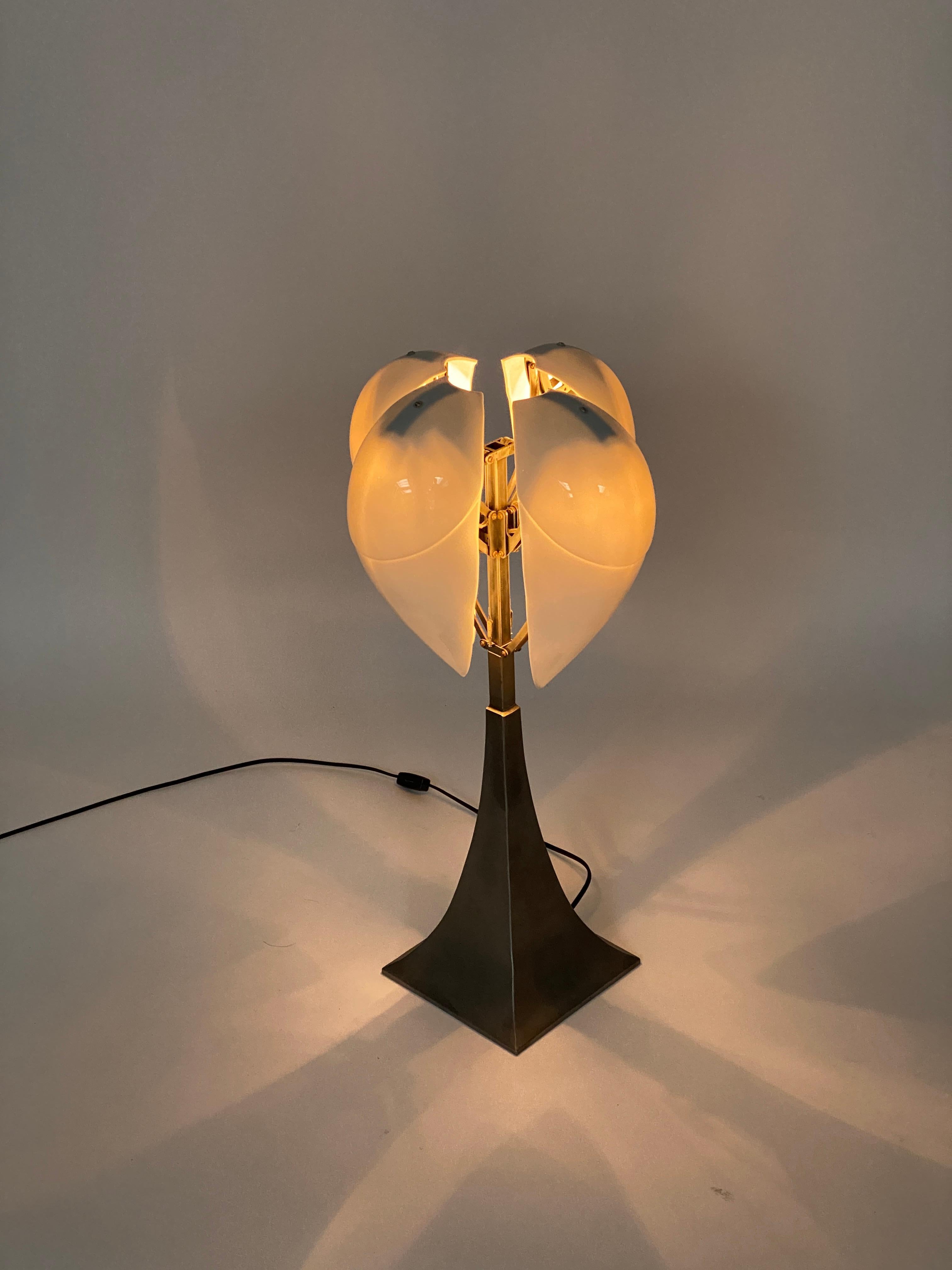 “Limoges” Porcelain and Brushed Steel Table Lamp For Sale 2