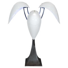 “Limoges” Porcelain and Brushed Steel Table Lamp