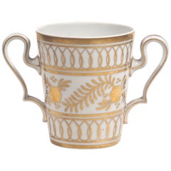 Retro Limoges Porcelain and Gilt Loving Cup Posy Vase