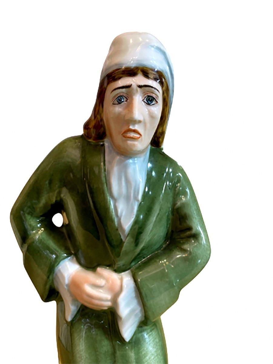 Limoges Porcelain, Argan Statue, the Imaginary Invalid, Period: Early 20th In Excellent Condition For Sale In CRÉTEIL, FR