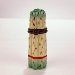 Limoges Porcelain Asparagus Shaped Snuff Box for Asprey
