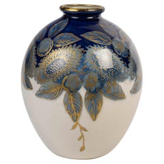 Limoges Porcelain Boulle Vase by Charles Tharaud, Art Deco Period, 1930.