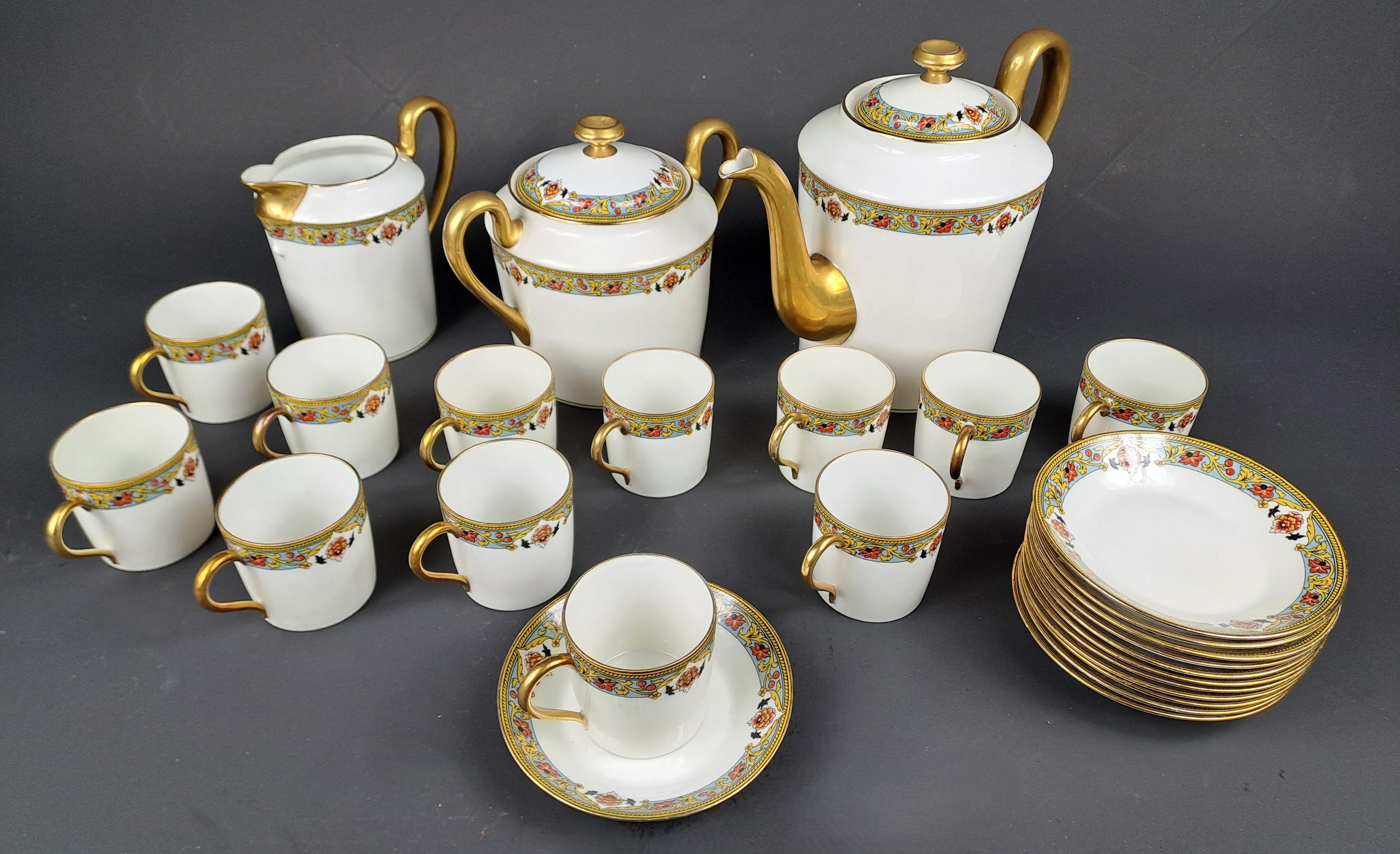 Art nouveau Service à café de Limoges - 12 personnes en vente