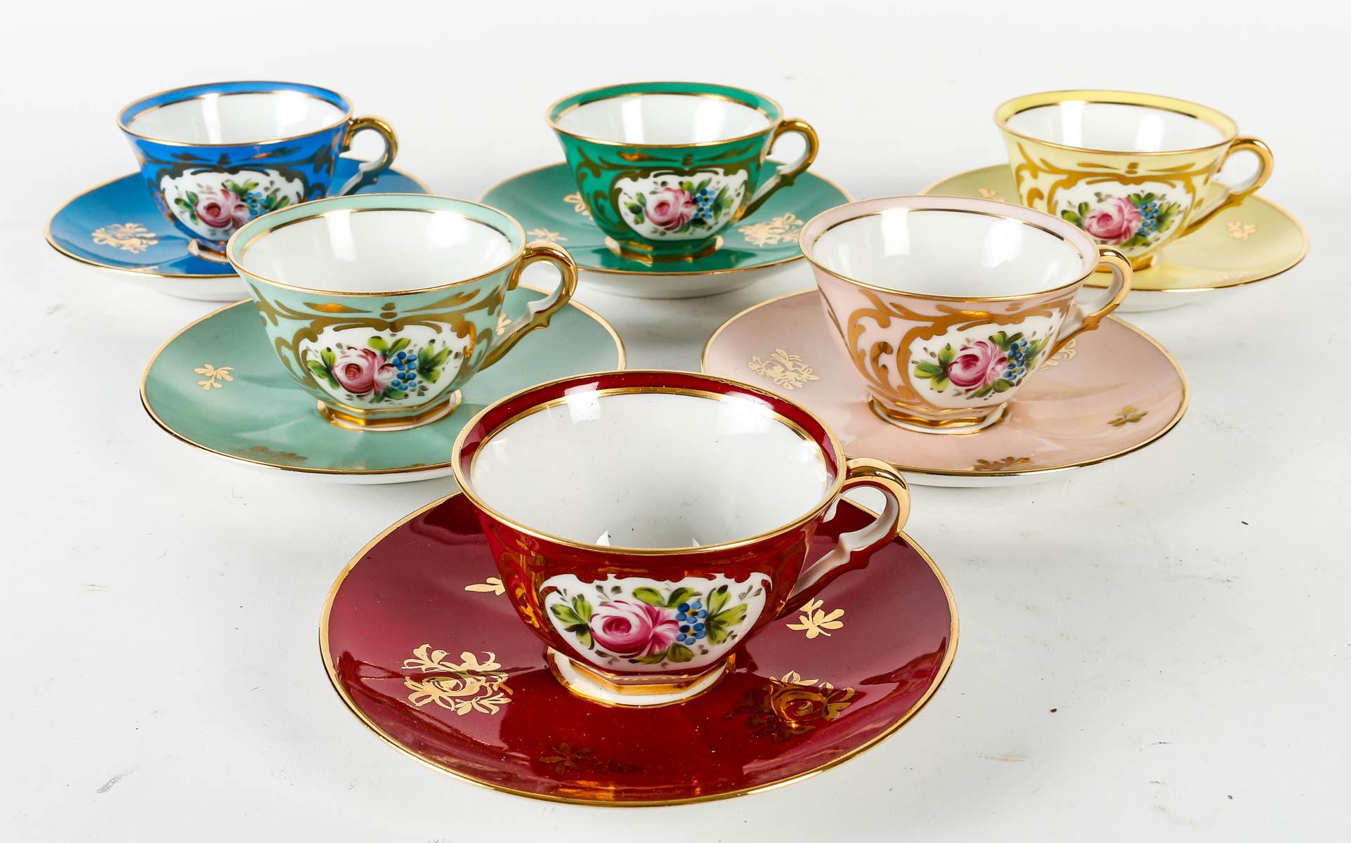 20th Century Limoges Porcelain Coffee Service, Early 20th .