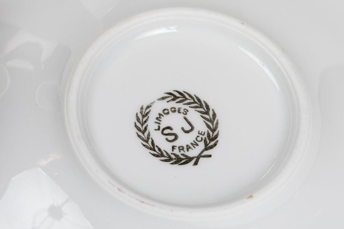 Limoges Porcelain Coffee Service Mid 20th Century In Excellent Condition For Sale In SAINT-OUEN-SUR-SEINE, FR