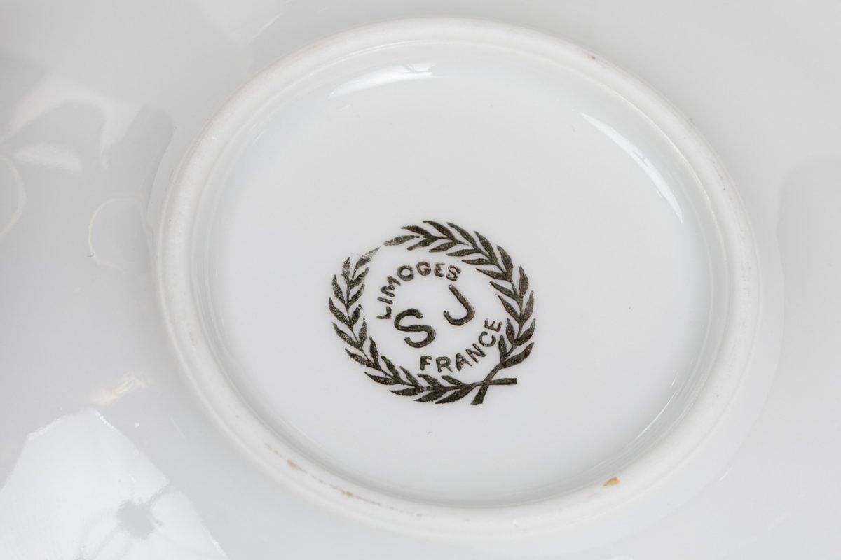Servizio da caffè in porcellana di Limoges della metà del XX secolo In condizioni ottime in vendita a SAINT-OUEN-SUR-SEINE, FR