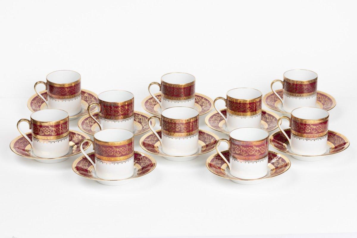 Limoges Porcelain Coffee Service Mid 20th Century For Sale 2
