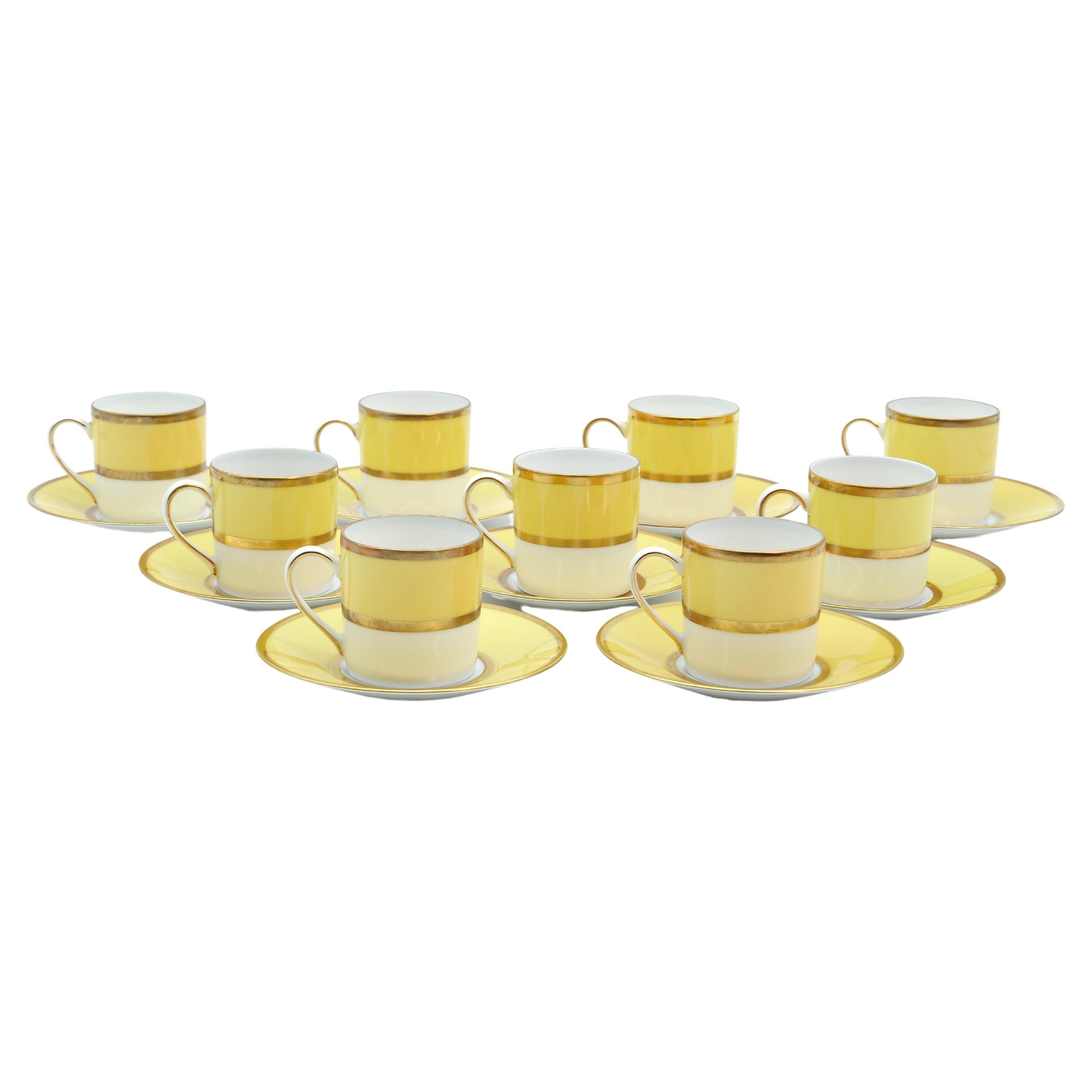 Gilt Limoges Porcelain Dinner Service For Ten People