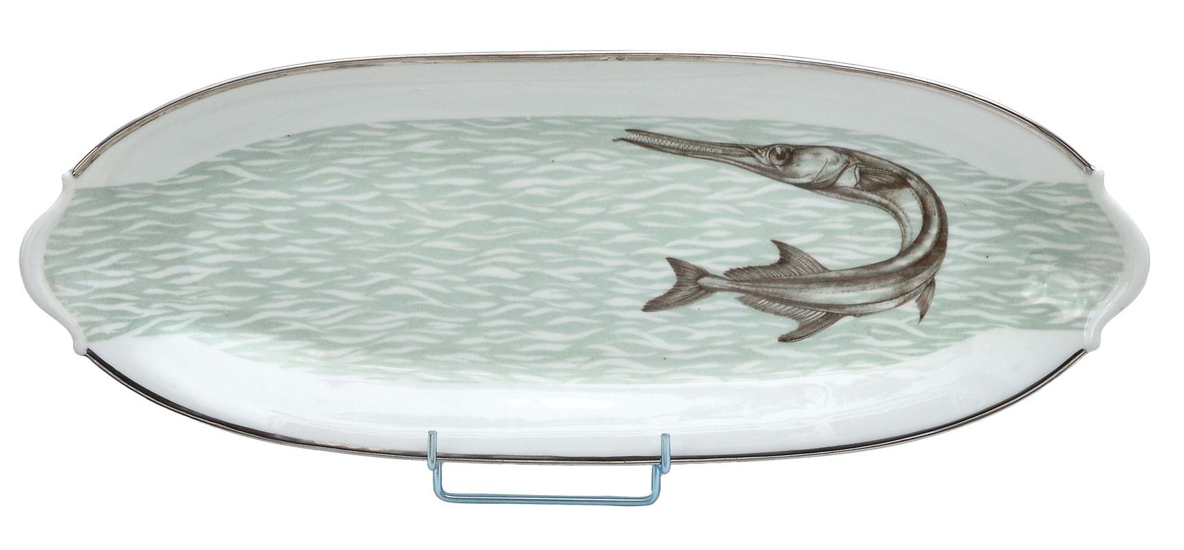 French Art Deco style Fish Service for 12 People by Bernardaud Limoges  c. 1970 For Sale