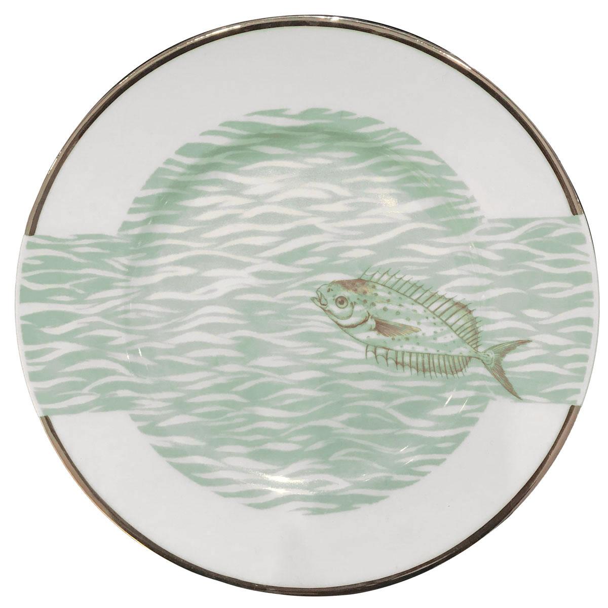 Art Deco style Fish Service for 12 People by Bernardaud Limoges  c. 1970 In Good Condition For Sale In Paris, FR
