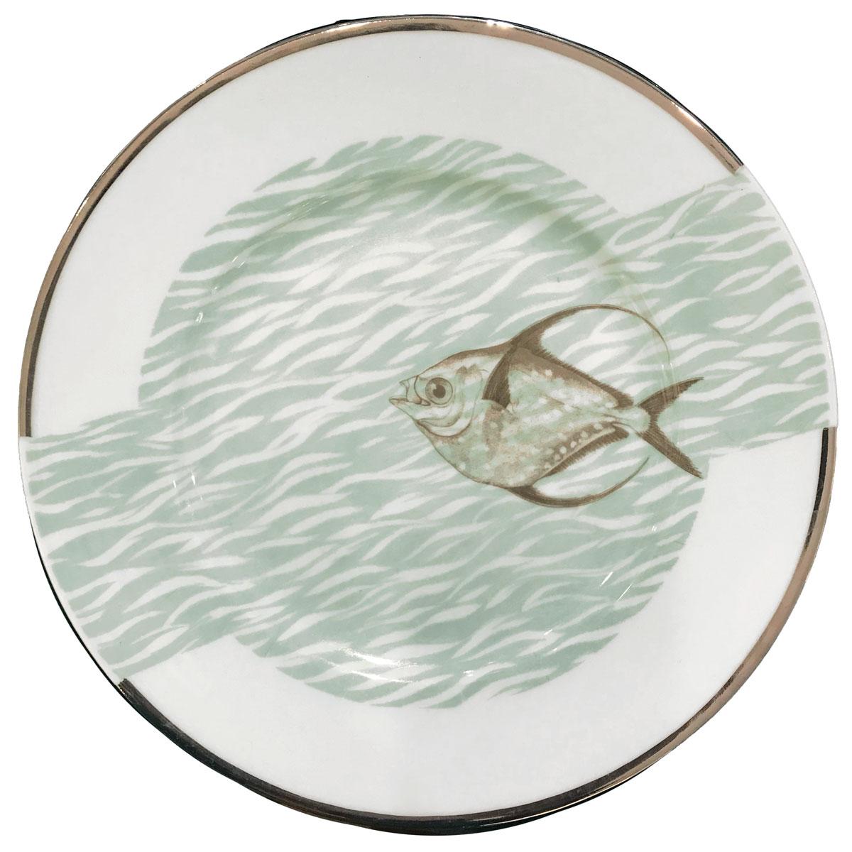 20th Century Art Deco style Fish Service for 12 People by Bernardaud Limoges  c. 1970 For Sale