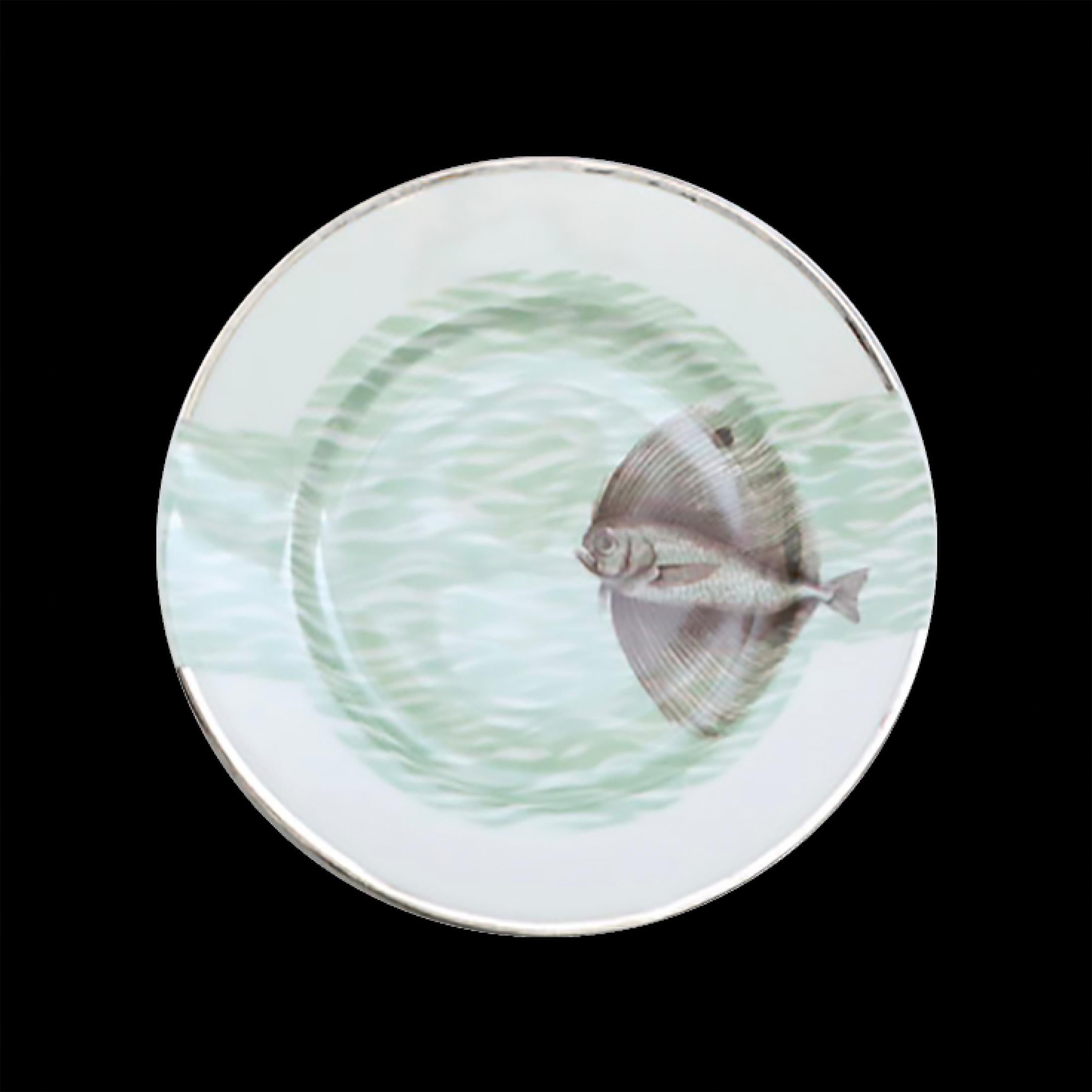 Art Deco style Fish Service for 12 People by Bernardaud Limoges  c. 1970 For Sale 1